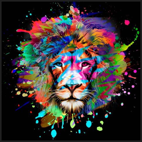 Carré Simili cuir Lion