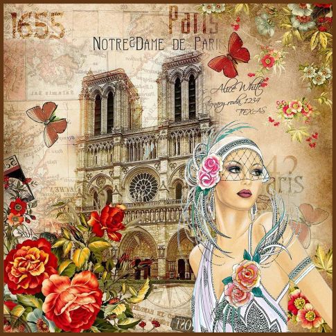 Carré Simili cuir Notre Dame de Paris