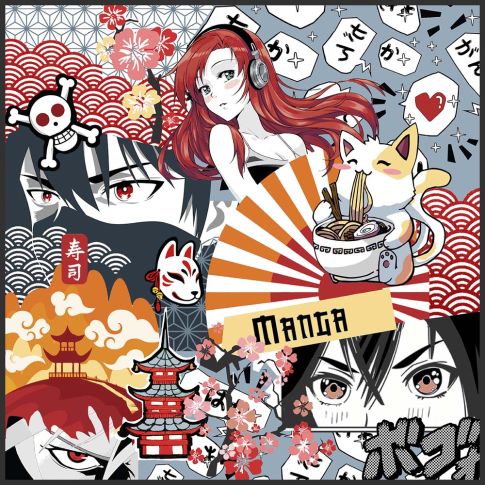 Carré Simili cuir Manga