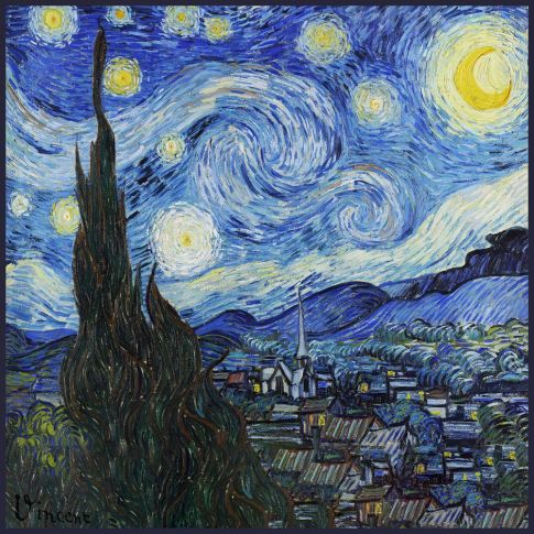 Carré Simili cuir La Nuit étoilée