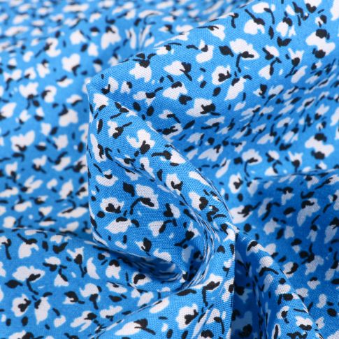 Tissu Viscose Arty Marion sur fond Bleu