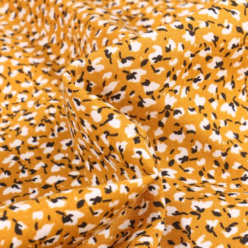 Tissu Viscose Arty Marion sur fond Jaune