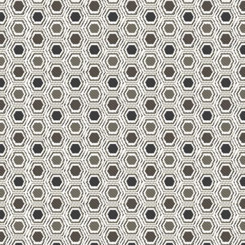 Tissu Jacquard Hexa sur fond Gris