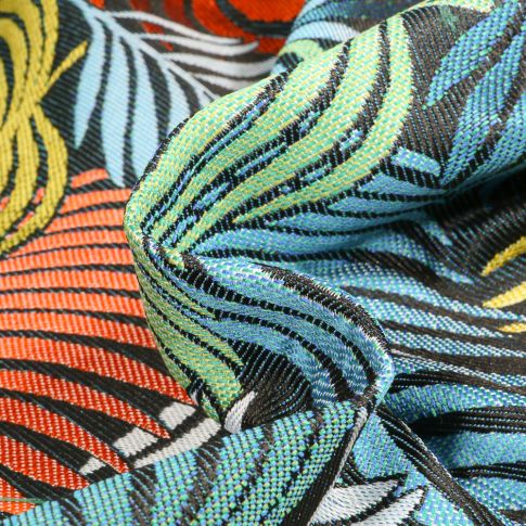 Tissu Jacquard Allover Mojito sur fond Noir