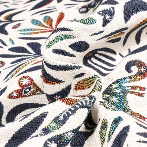 Tissu Jacquard Allover Mystic sur fond Blanc cassé