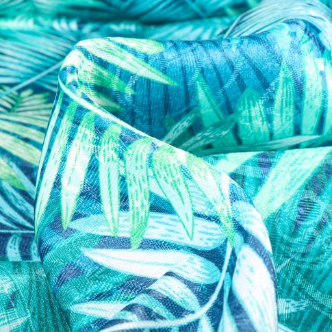 Tissu Jacquard Damassé Paloma sur fond Bleu turquoise