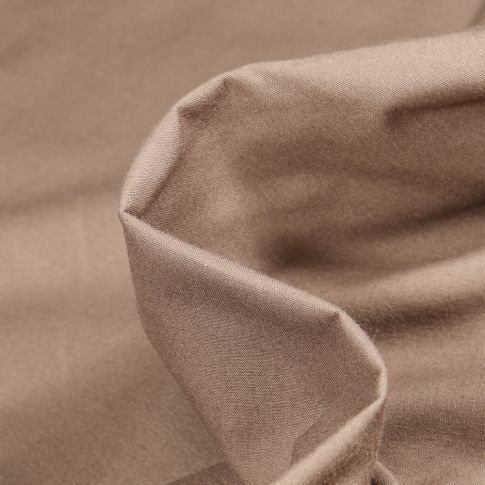 Tissu Popeline de coton mercerisé uni Elise Taupe