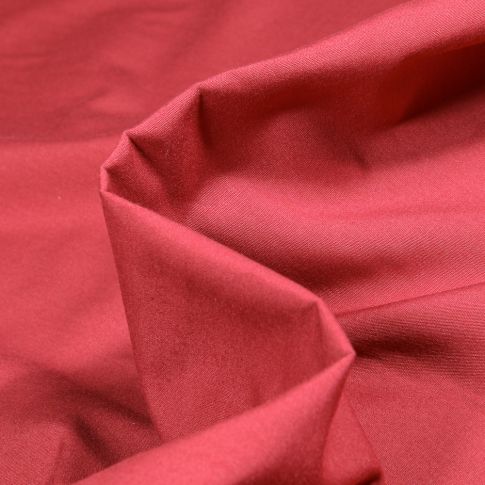 Tissu Popeline de coton mercerisé uni Elise Rouge