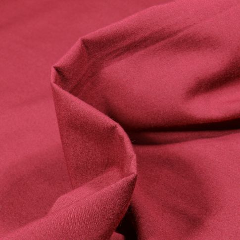 Tissu Popeline de coton mercerisé uni Elise Lie de vin