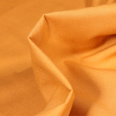 Tissu Popeline de coton mercerisé uni Elise Ocre