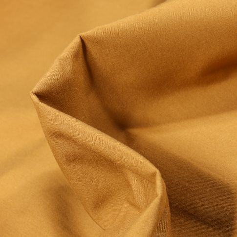 Tissu Popeline de coton mercerisé uni Elise Jaune moutarde