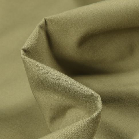 Tissu Popeline de coton mercerisé uni Elise Vert kaki