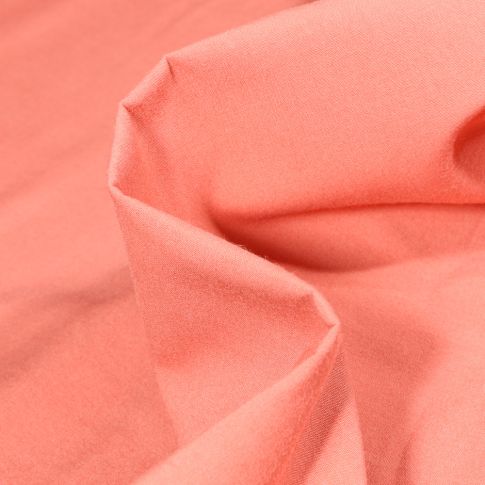 Tissu Popeline de coton mercerisé uni Elise Saumon