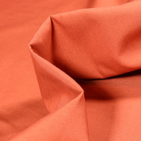 Tissu Popeline de coton mercerisé uni Elise Orange
