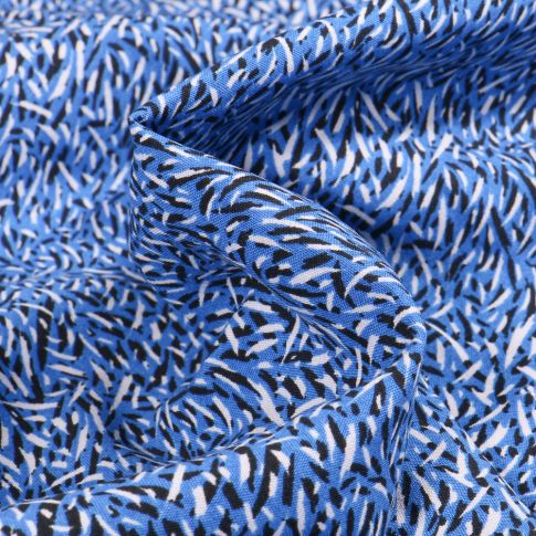 Tissu Viscose Arty Savane sur fond Bleu azur