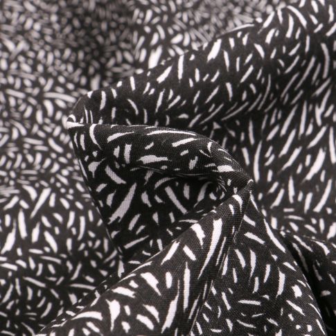 Tissu Viscose Arty Savane sur fond Noir