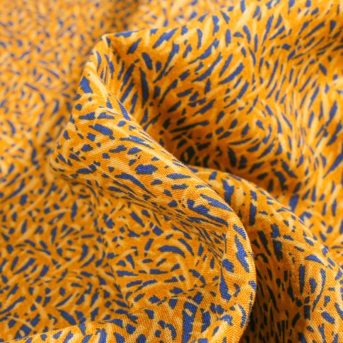 Tissu Viscose Arty Savane sur fond Jaune