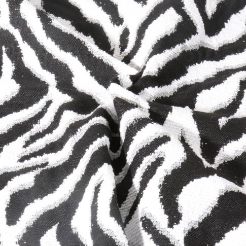 Tissu Jacquard d'ameublement Zebré noir sur fond Blanc