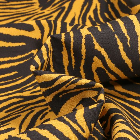Tissu Viscose Arty Zebra sur fond Jaune