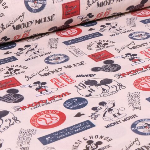 Tissu Disney Mickey Vintage sur fond Beige
