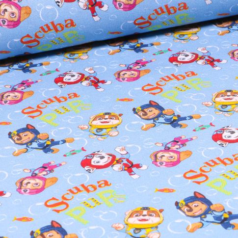 Tissu Pat'patrouille summer sur fond Bleu