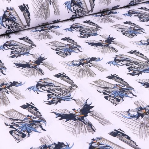 Tissu Batman en action sur fond Blanc