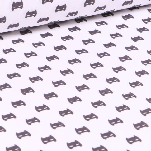 Tissu Batman Masques sur fond Blanc