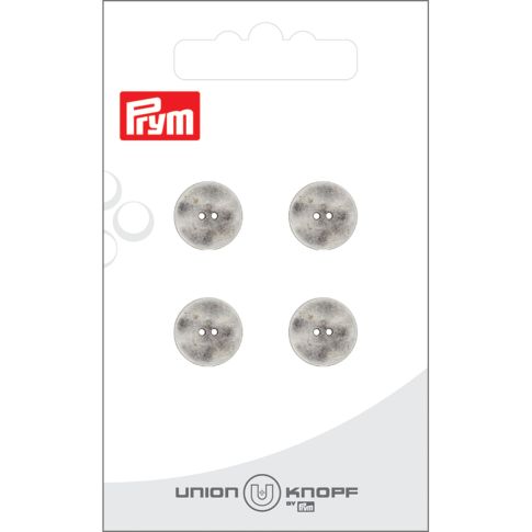 Bouton Prym Nick Métal 12 mm x4 - Argent vieilli