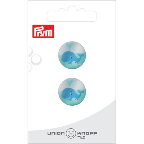 Bouton Prym Baleine 18 mm x2 - Bleu