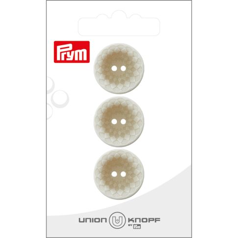 Bouton Prym Géométrique Victoria 20 mm x3 - Ecru