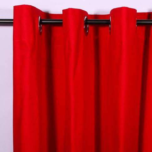 Rideau à oeillets Craftine 140 x 240 cm Coton Uni Roussillon Rouge