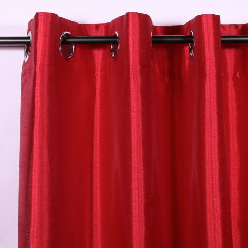 Rideau à oeillets Craftine 140 x 240 cm Shantung Uni Montréal Rouge