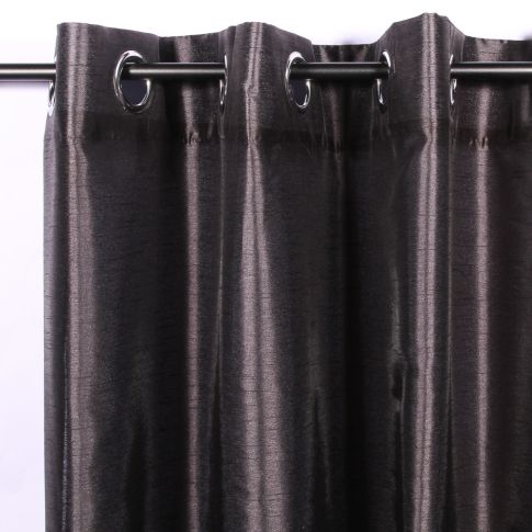 Rideau à oeillets Craftine 140 x 240 cm Shantung Uni Montréal Anthracite