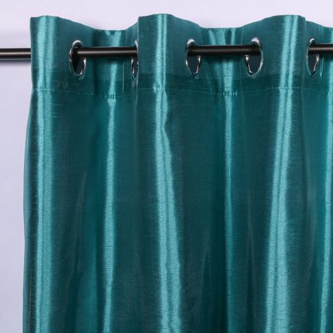 Rideau à oeillets Craftine 140 x 240 cm Shantung Uni Montréal Bleu