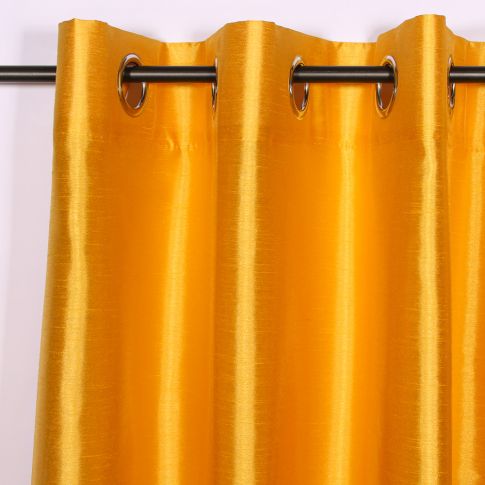 Rideau à oeillets Craftine 140 x 240 cm Shantung Uni Montréal Moutarde