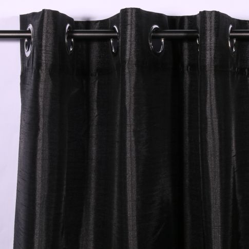 Rideau à oeillets Craftine 140 x 240 cm Shantung Uni Montréal Noir