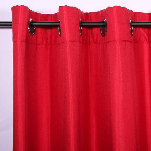 Rideau à oeillets Craftine 140 x 260 cm Microfibre Unie Lavandou Rouge
