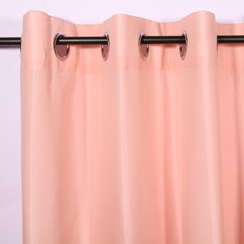 Rideau à oeillets Craftine 140 x 260 cm Microfibre Unie Lavandou Rose Pale