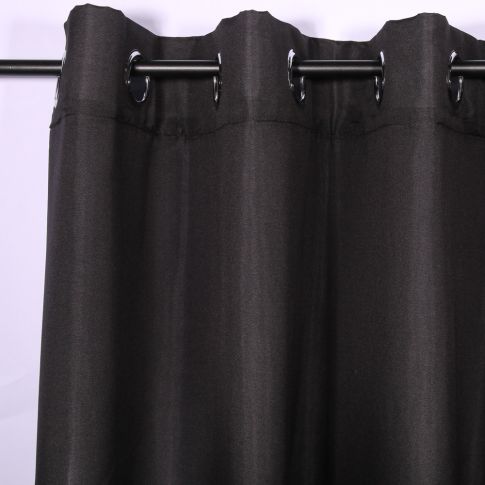 Rideau à oeillets Craftine 140 x 280 cm Microfibre Unie Lavandou Noir