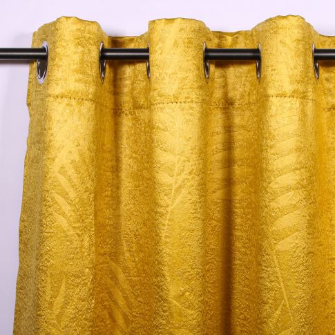 Rideau occultant Craftine 140 x 240 cm Velours Frappe Sarrant Jaune