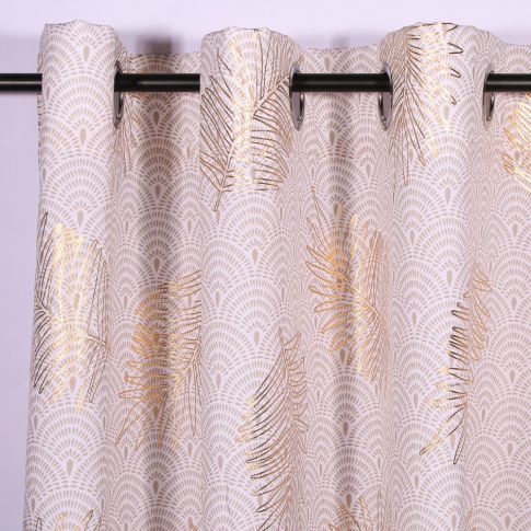 Rideau à oeillets Craftine 140 x 260 cm Polyester Imprimé Métallisé Montsoreau