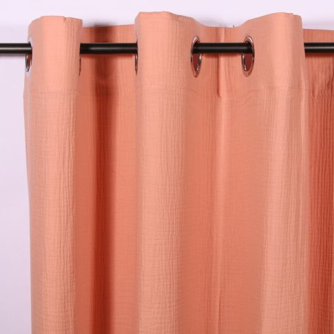 Rideau à oeillets Craftine 135 x 240 cm Gaze de coton Uni Larressingle Rose