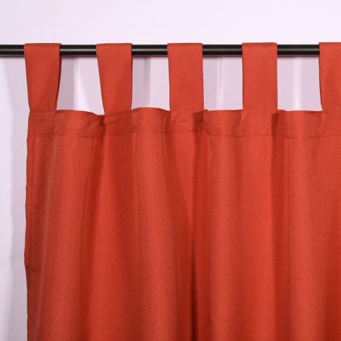 Rideau à passants Craftine 140 x 260 cm Polyester Uni Lods Terracotta