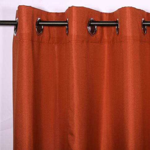 Rideau à oeillets Craftine 140 x 260 cm Microfibre Unie Lavandou Terracotta