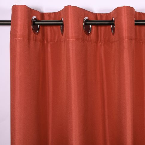 Rideau à oeillets Craftine 140 x 280 cm Microfibre Unie Lavandou Terracotta