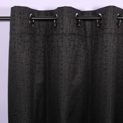 Rideau occultant Craftine 140 x 260 cm Jacquard Limeuil Noir