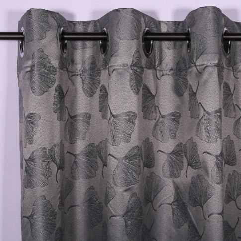Rideau occultant Craftine 140 x 260 cm Jacquard Moncontour Anthracite