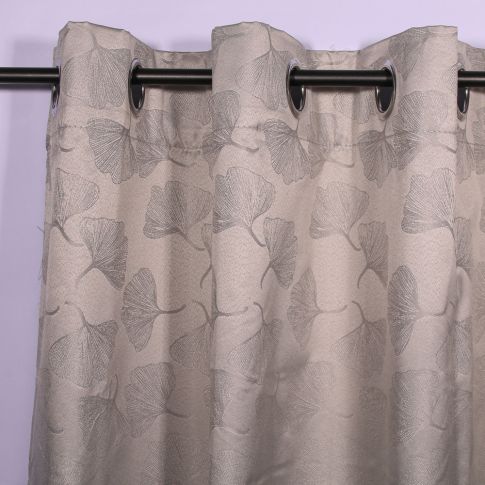 Rideau occultant Craftine 140 x 260 cm Jacquard Moncontour Gris
