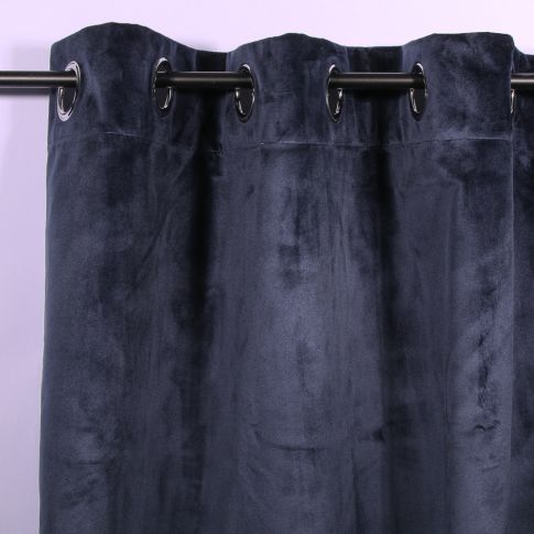 Rideau occultant Craftine 135 x 260 cm Velours Uni Najac Marine