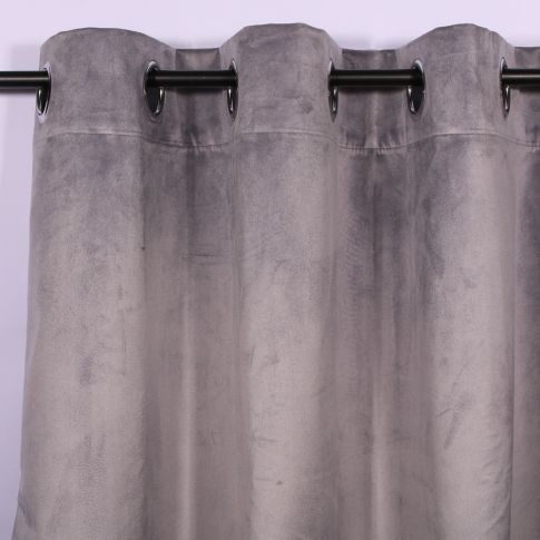 Rideau occultant Craftine 135 x 260 cm Velours Uni Najac Gris